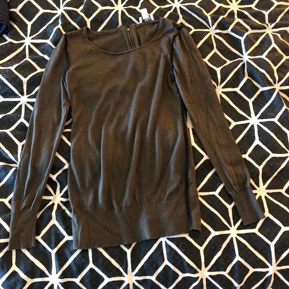 Unique olive green long sweater with zipper